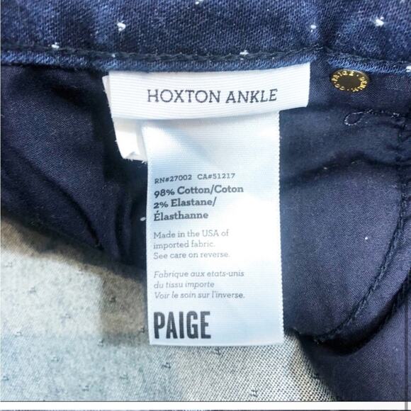 Paige dark wash jeans in Hoxton ankle with polkadot and zipper - Picture 9 of 10